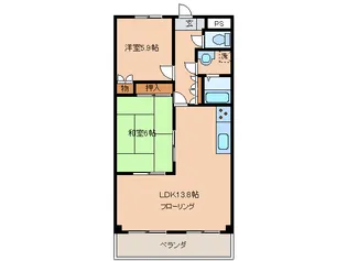 スカイハイツ野田【4階】の間取り