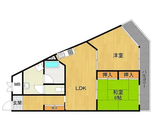 シャルム甲陽園 B棟【10階】の間取り