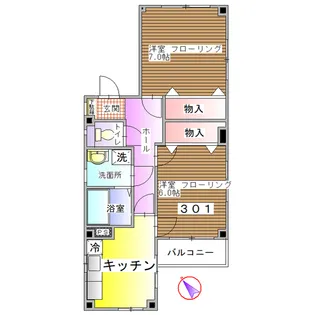 サンシャインハウス【3階】の間取り