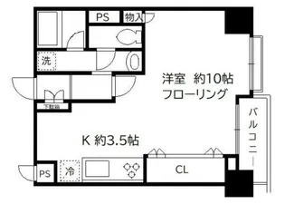 茅場町アヴィニヨン【6階】の間取り