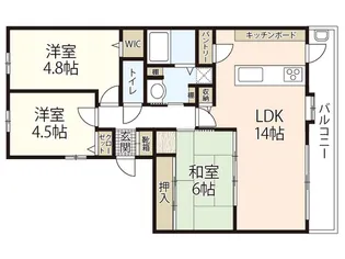 サンシティ牛田【9階】の間取り