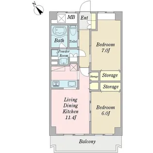 アリア・ソワン・プレミアム伯楽【5階】の間取り