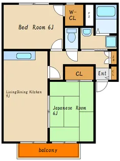 サンビレッジ吉川E棟【2階】の間取り