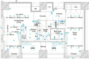 ザ・タワー芝浦(ザ・タワーシバウラ)【17階】の間取り