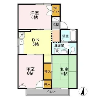 プレジール三城 B棟【1階】の間取り