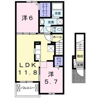 アン シュヴァル II【2階】の間取り