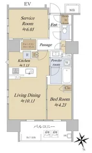 アクシルコート早稲田【4階】の間取り