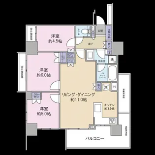 ライオンズ横濱マークレジデンス【2階】の間取り