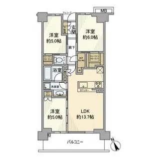 シティテラス横濱綱島ガーデンズ【4階】の間取り