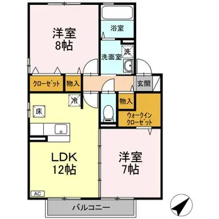 リビングタウン内郷【1階】の間取り