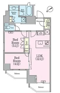 クレストコート蔵前レジデンス【15階】の間取り