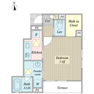 クレール元住吉【1階】の間取り