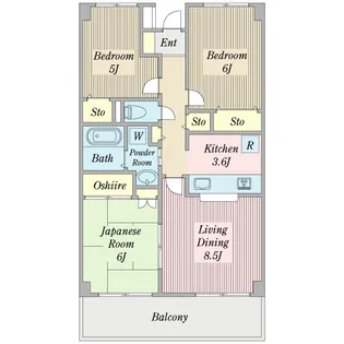 南八幡三番館【2階】の間取り