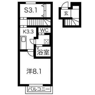 Le Verger(ル・ベルジュ)道明【2階】の間取り
