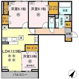 D-KISARIA WV【1階】の間取り
