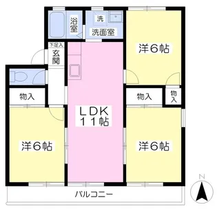 メゾンベールおゆみ野C【1階】の間取り