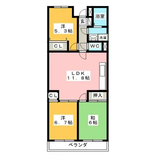 ライネスハイムII【2階】の間取り