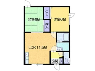 ハイツ智佳【2階】の間取り