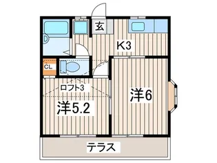 レオパレス久里浜第6【1階】の間取り