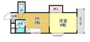 ラクーン箕面【1階】の間取り