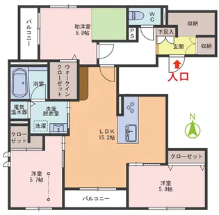 ソリューションズテン【2階】の間取り