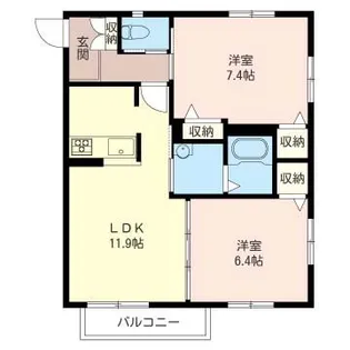 グランKコート E【2階】の間取り