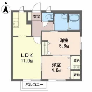 ハイツ西地蔵野 C【1階】の間取り