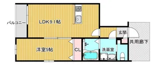 ラス・パルマス浜四條【4階】の間取り