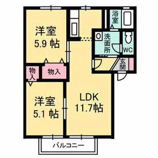ディアス昭和II【2階】の間取り