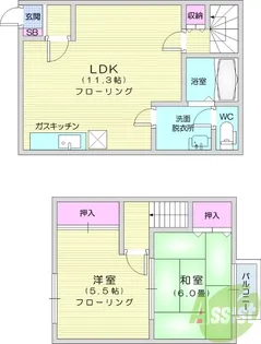 水の森ハイム【1階】の間取り