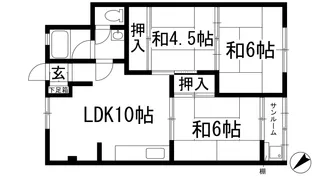 宝塚第一コーポラス【2階】の間取り