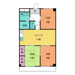 グリーンヒル大和II【6階】の間取り