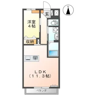 熊本県熊本市北区飛田4【アパート】の間取り
