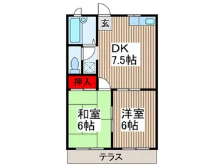 サンクリーンハイツA棟【1階】の間取り