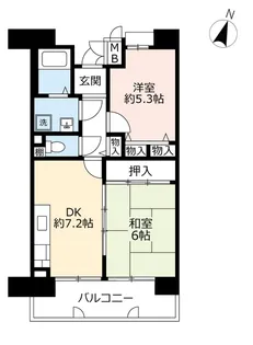 URアミティ中宮北町【7階】の間取り