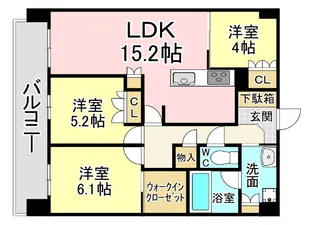 福岡県北九州市小倉北区浅野2【マンション】の間取り