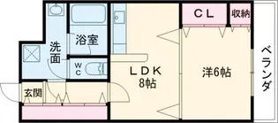 宮之阪ウェーブ【4階】の間取り
