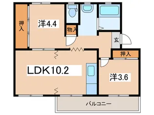 左近山団地3街区25号棟【5階】の間取り