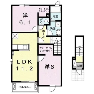 フォン ヴァサーミュレII【2階】の間取り