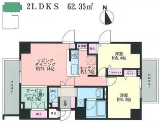 ウエストスクエア大森【5階】の間取り