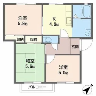 サンハイツ加古川【2階】の間取り