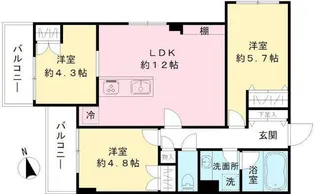 COEUR BLANC八幡山【3階】の間取り