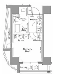 ザ・パークハビオSOHO南青山【11階】の間取り