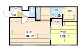 北海道岩見沢市一条西2【アパート】の間取り
