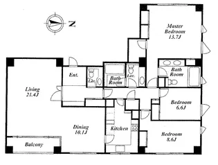 ルグラン三番町【5階】の間取り