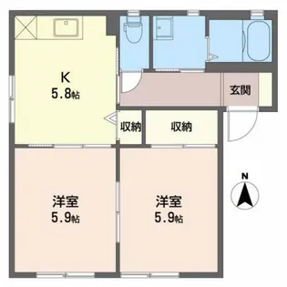 フォレストOTOBE B【1階】の間取り