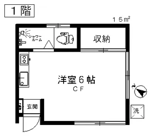 1Rの間取り画像