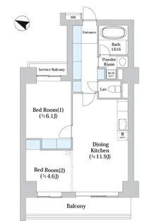 東京都文京区音羽1【マンション】の間取り