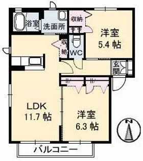 グランドメゾン片島 A棟【2階】の間取り