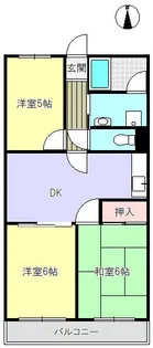 南越谷ハイツ【3階】の間取り